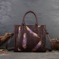 Vintage Small Square Bag For Women Made Of Full-Grain Cowhide Leather