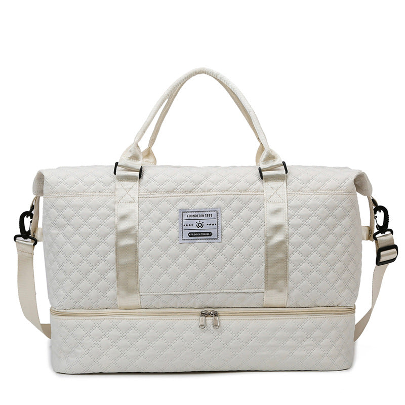 Large-Capacity Fitness Quilted Embroidered Yoga Bag