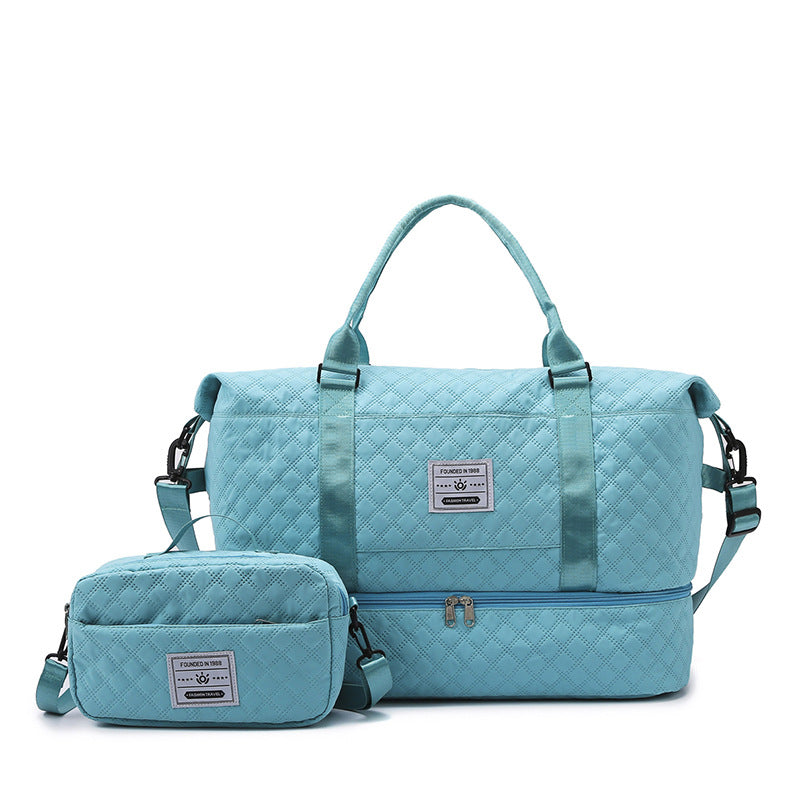 Large-Capacity Fitness Quilted Embroidered Yoga Bag