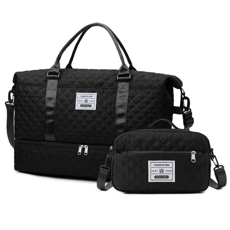 Large-Capacity Fitness Quilted Embroidered Yoga Bag