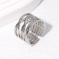 Cross-border Fashion Geometric Line Titanium Steel Ring