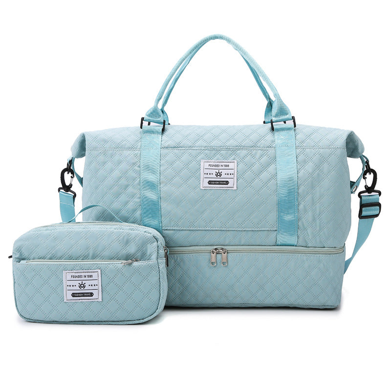 Large-Capacity Fitness Quilted Embroidered Yoga Bag