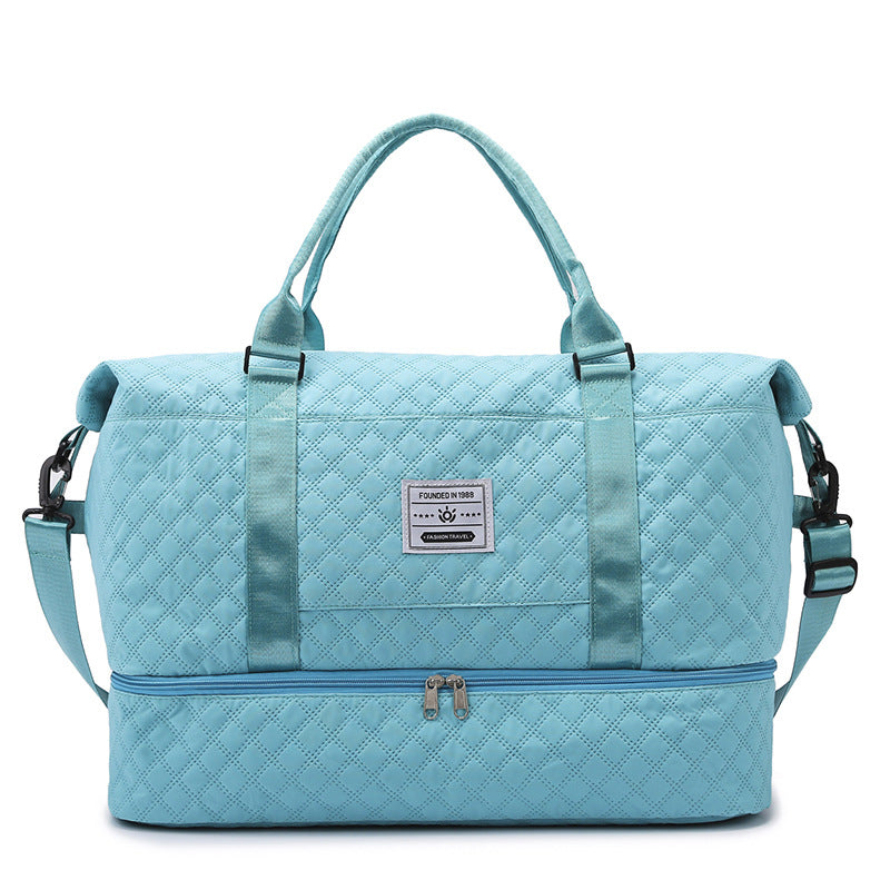 Large-Capacity Fitness Quilted Embroidered Yoga Bag