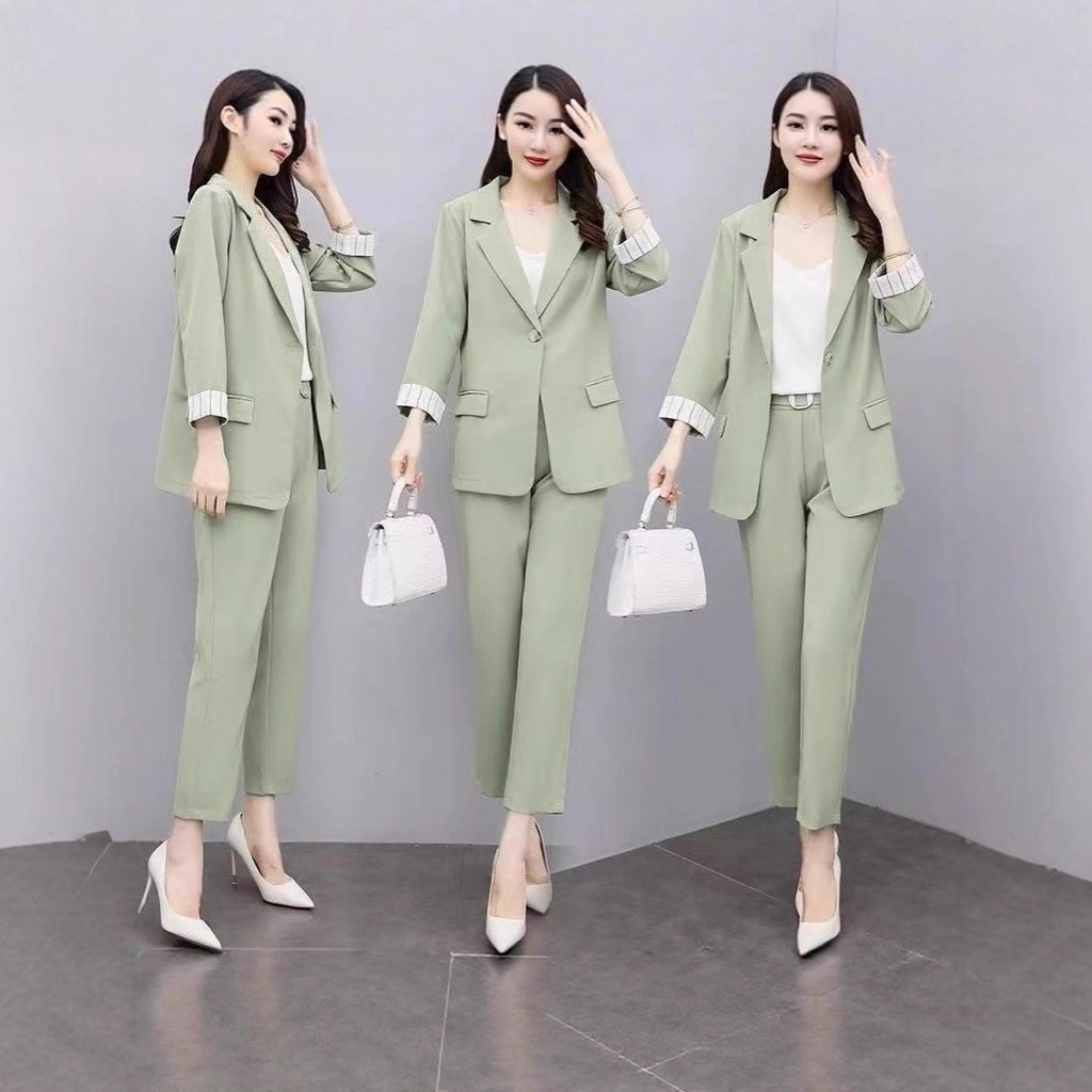 Women's Fashion Suit Jacket And Pants Set
