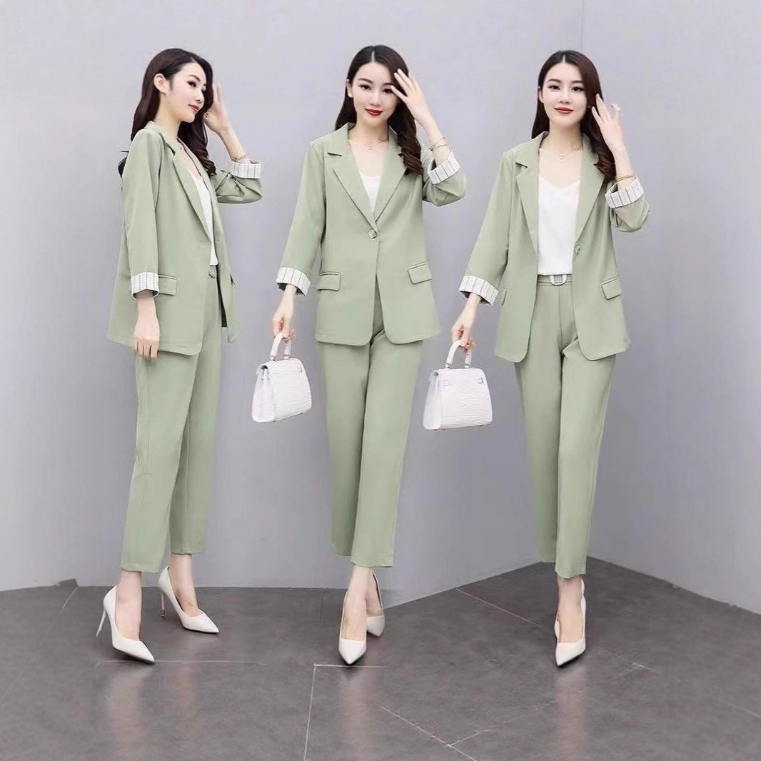 Women's Fashion Suit Jacket And Pants Set