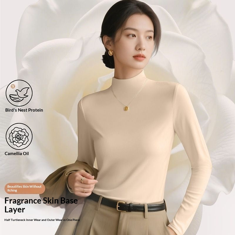 Lightweight Slim-fit Warm Mock-neck Base Layer