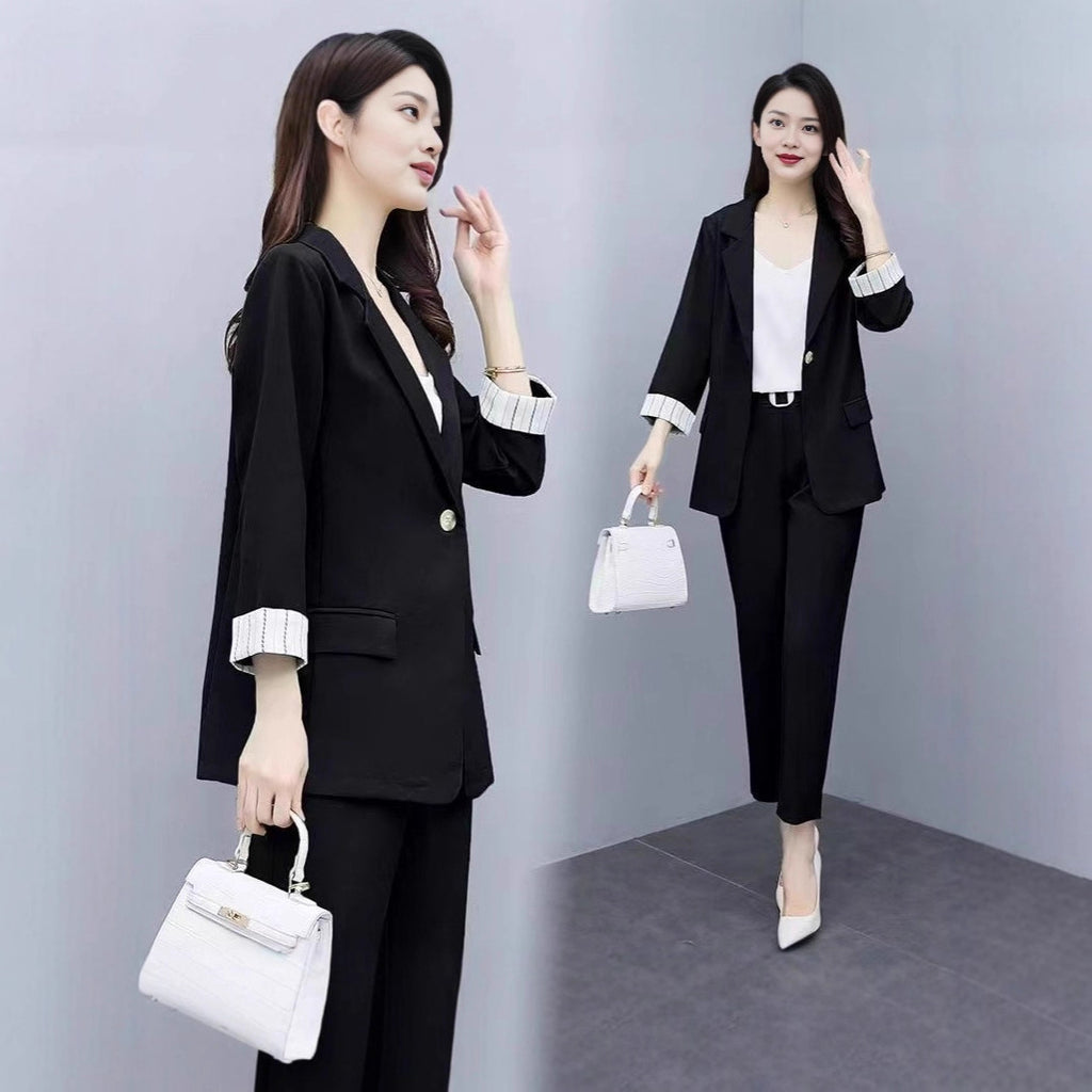 Women's Fashion Suit Jacket And Pants Set