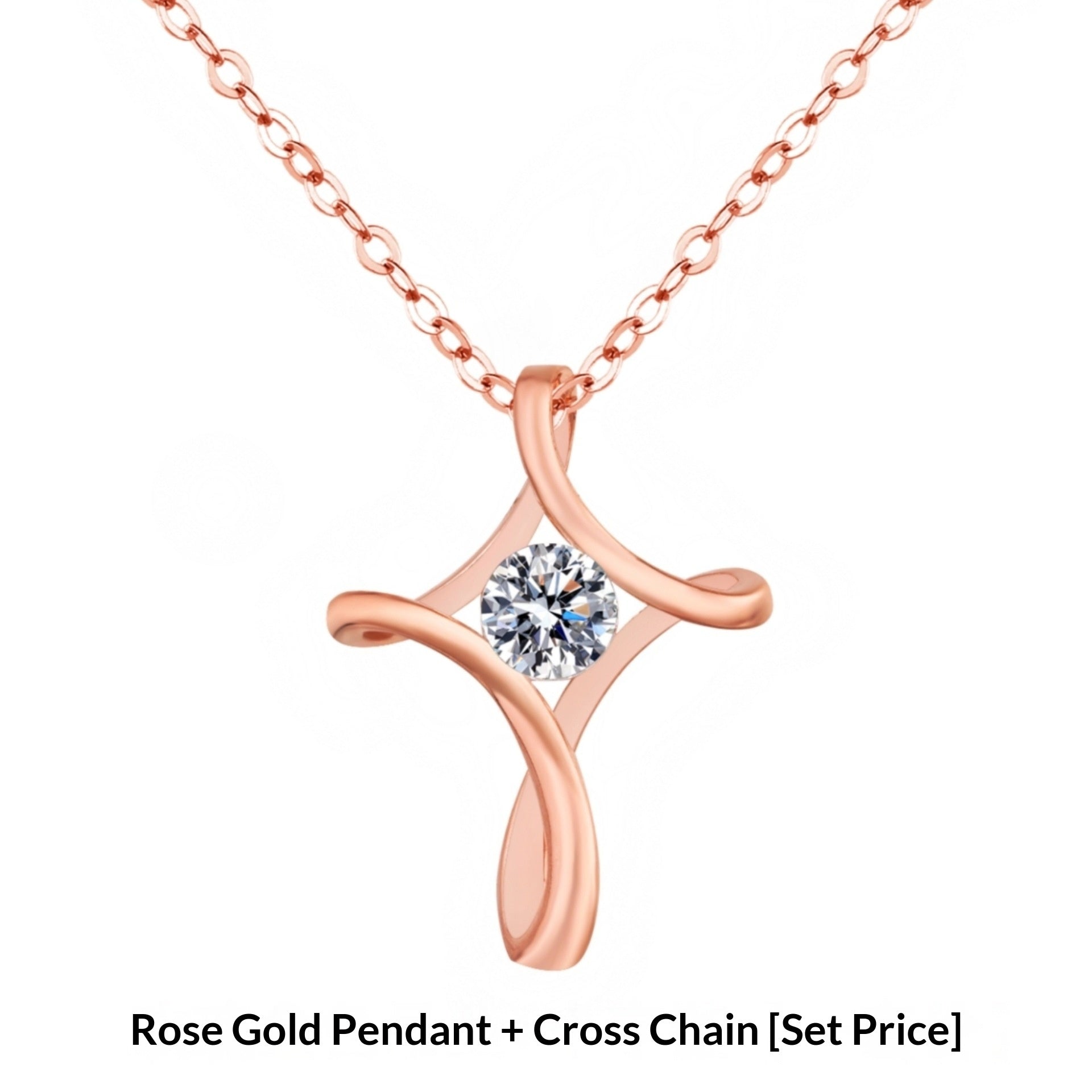 Fashionable Twisted Cross Pendant Necklace European And American Style Cross