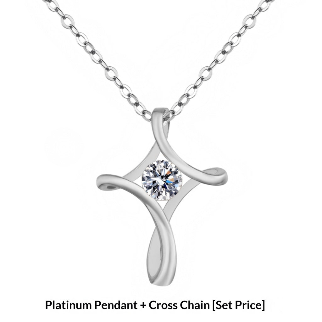 Fashionable Twisted Cross Pendant Necklace European And American Style Cross