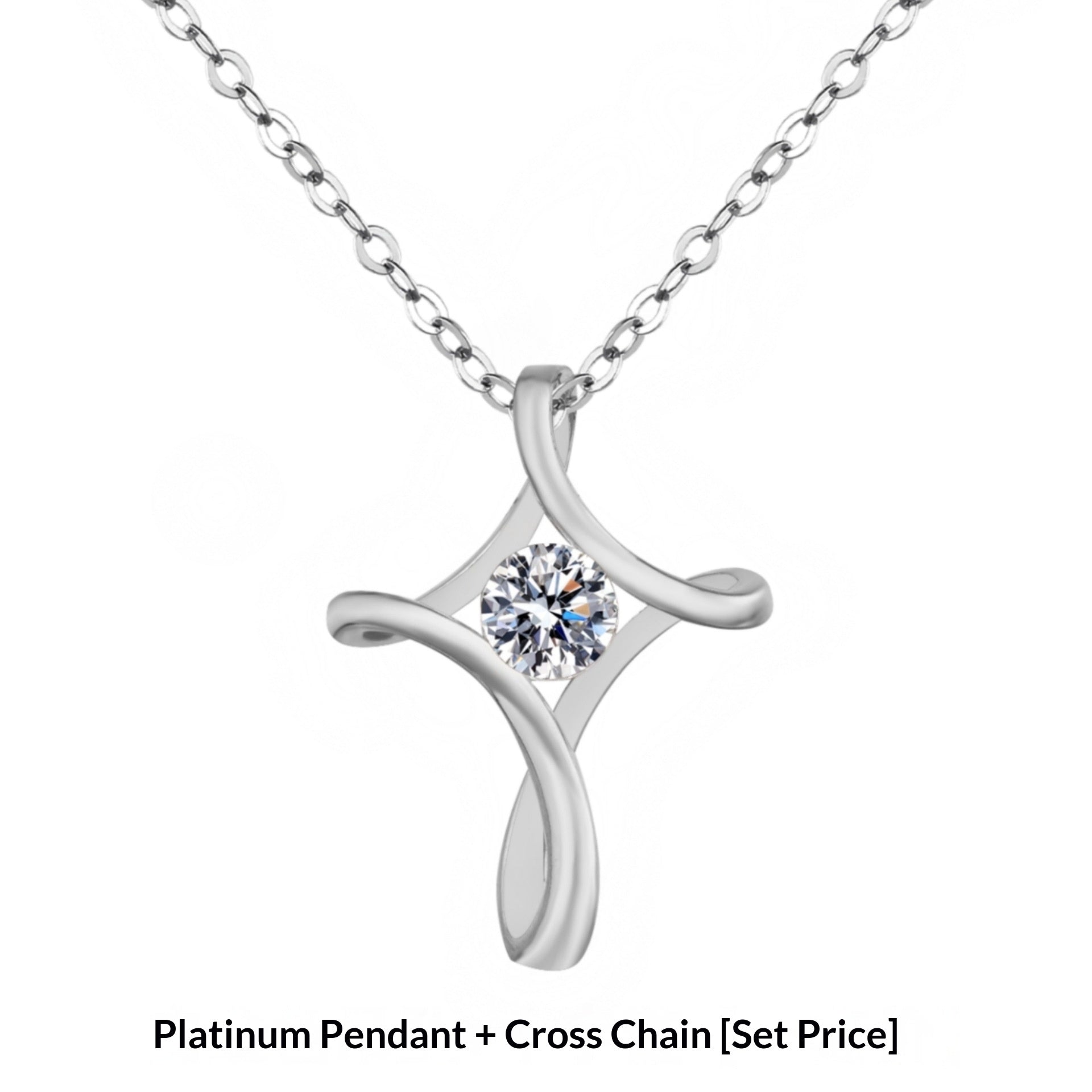 Fashionable Twisted Cross Pendant Necklace European And American Style Cross