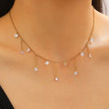 Stainless Steel Flashing Zircon Tassel Necklace Exquisite Minimalist Elegant High-End And Beautiful