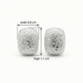 925 Sterling Silver Shimmering Stardust Textured Silver Cushion Stud Earrings