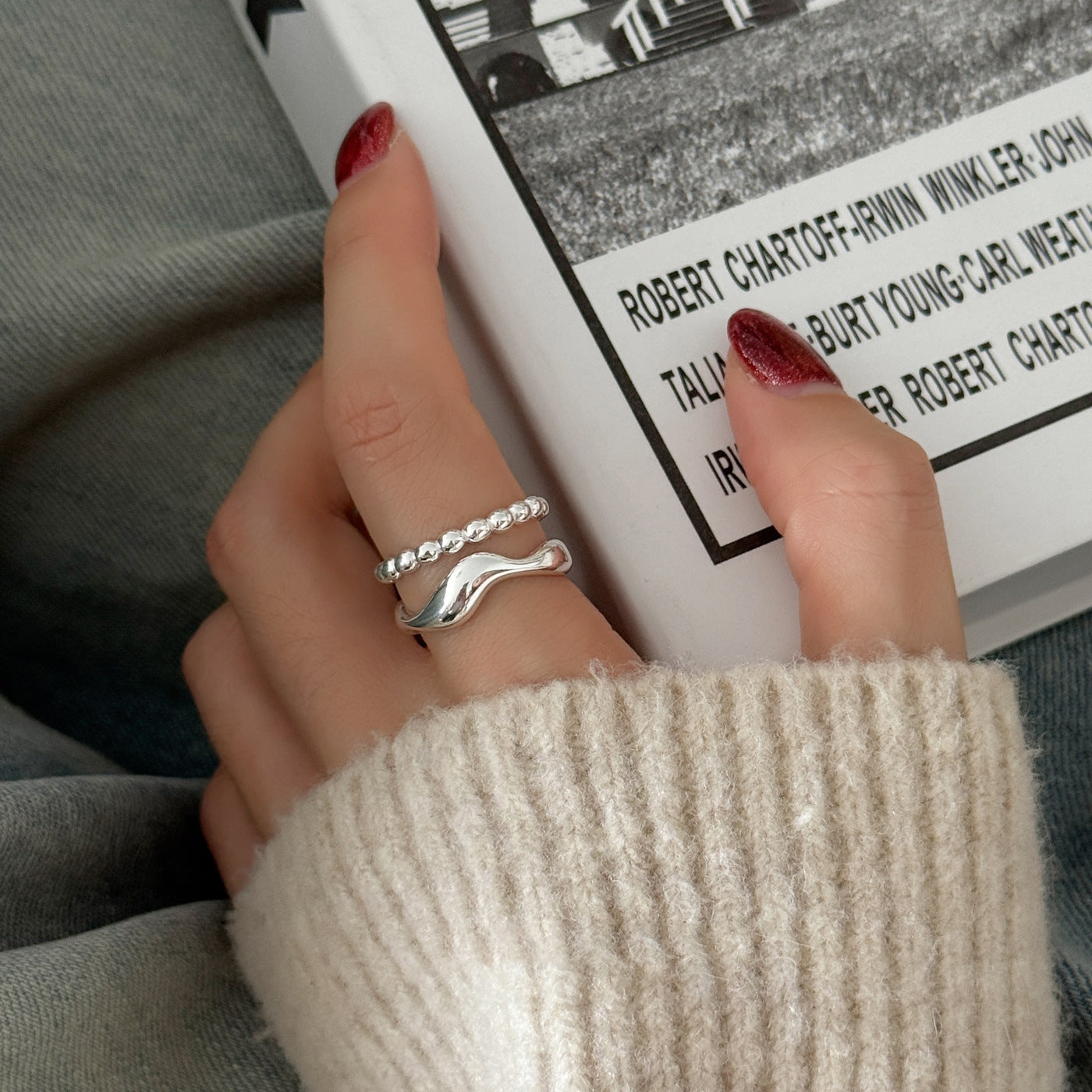 Niche High-End 925 Sterling Silver Retro Plain Band Ring