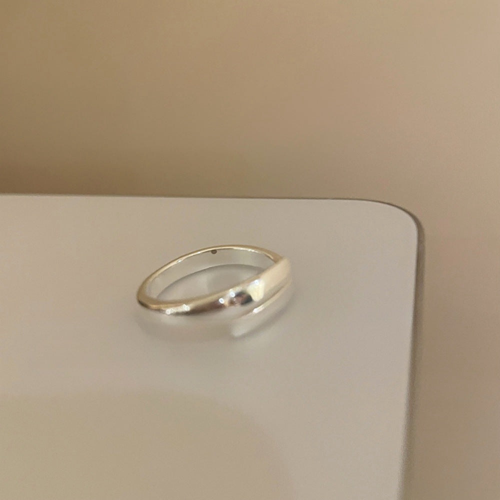 Retro Luxury 925 Silver Finger Ring Niche Design Ins Popular Versatile Long-lasting Silver Ring