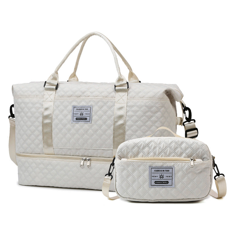 Large-Capacity Fitness Quilted Embroidered Yoga Bag