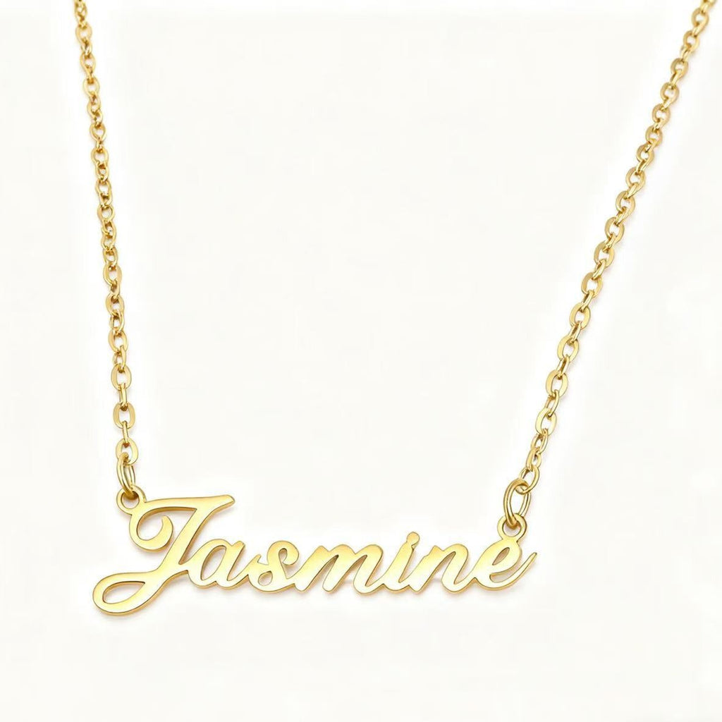 Name Real Gold Plated English Letters And Numbers Necklace