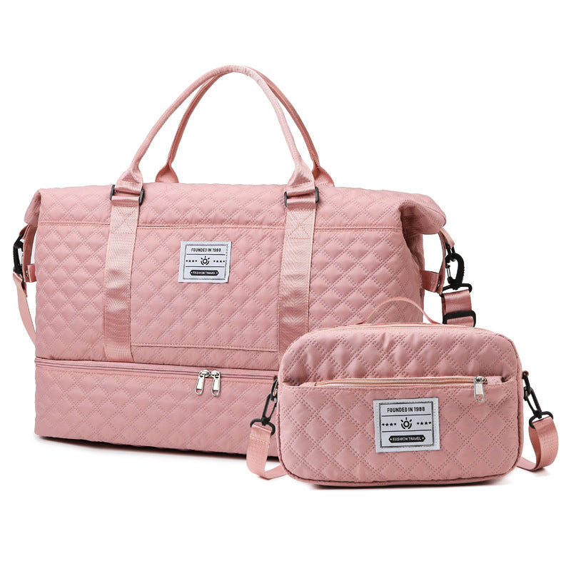 Large-Capacity Fitness Quilted Embroidered Yoga Bag