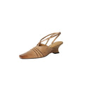 Premium Handmade Washed Leather Wedge Sandals, Women's Knotted Slingback Square Toe Shoes