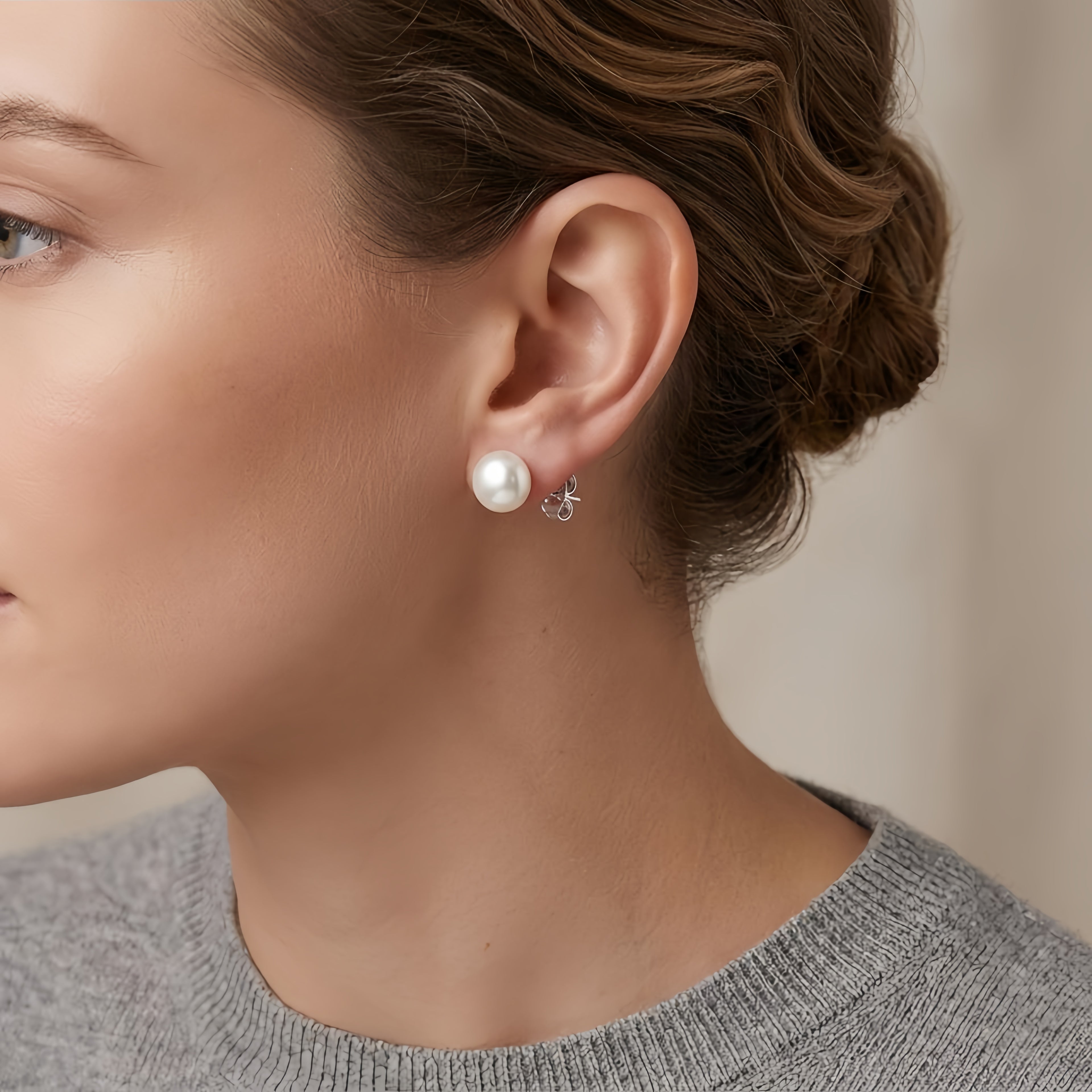 925 Sterling Silver Classic White Pearl Stud Earrings with Sterling  Posts