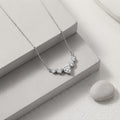 925 Sterling Silver Elegant CZ Necklace with Heart-Shaped Centerpiece on  Chain