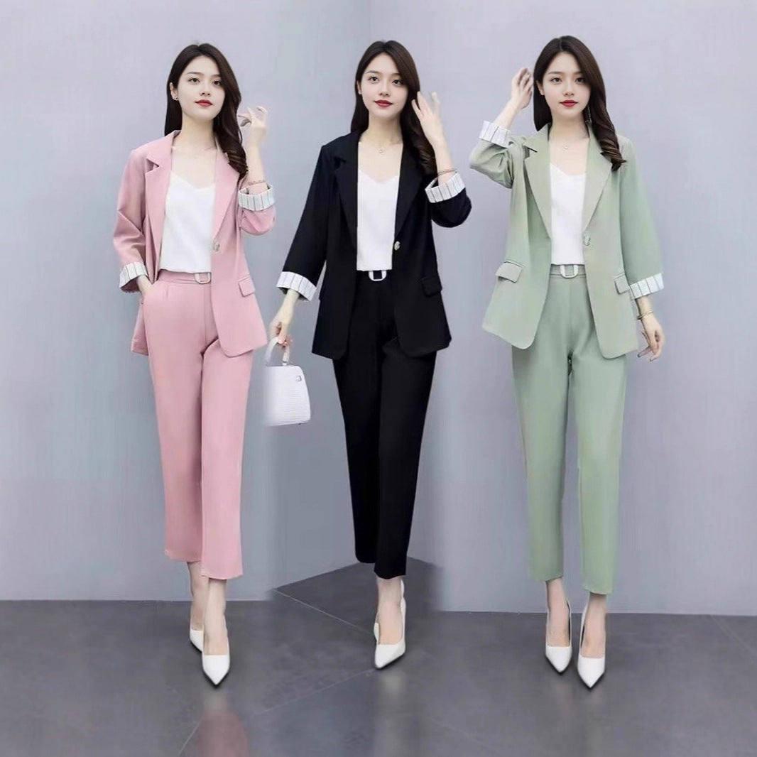 Women's Fashion Suit Jacket And Pants Set