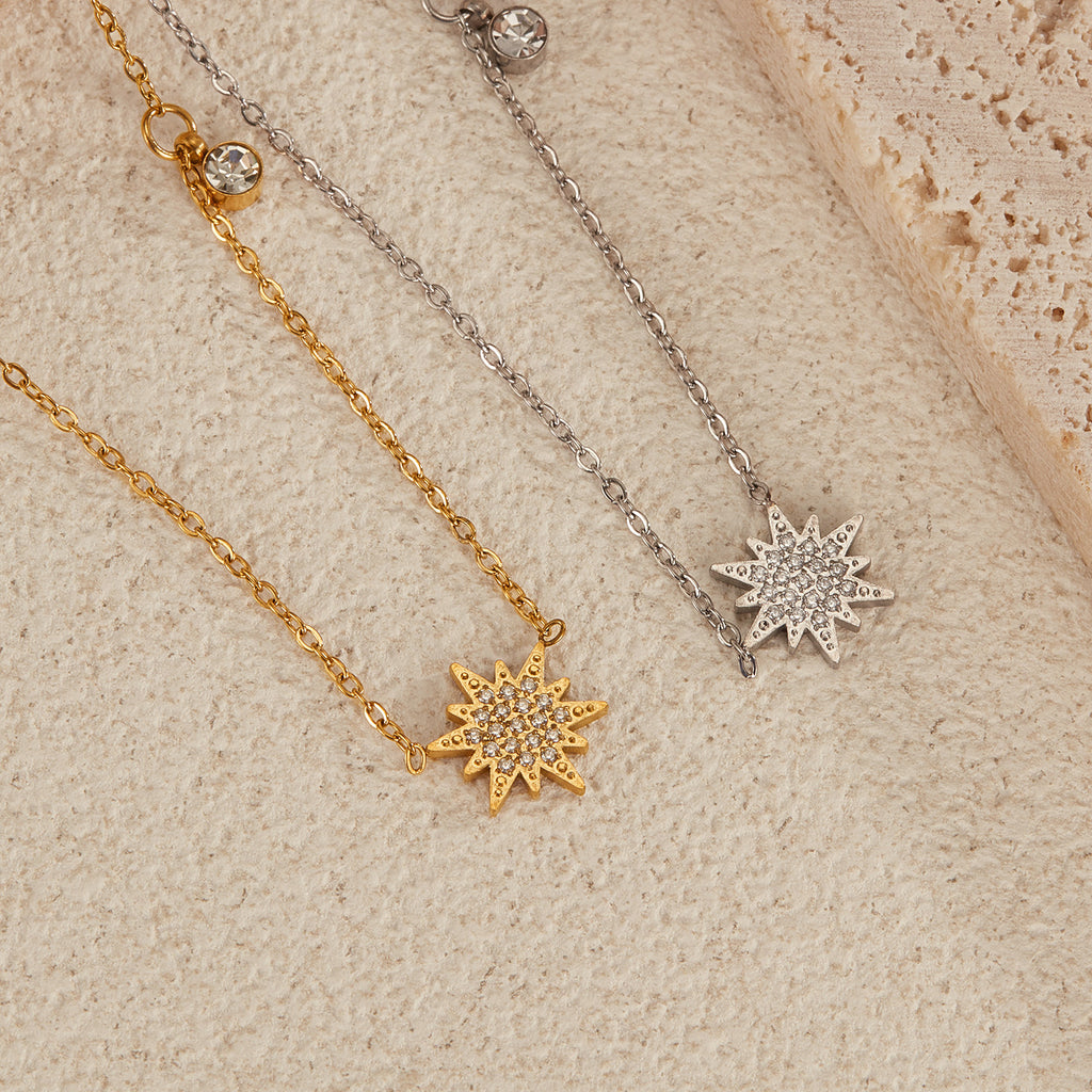 Fashionable Niche Design Necklace Stainless Steel Minimalist Sunflower Elegant Clavicle Chain