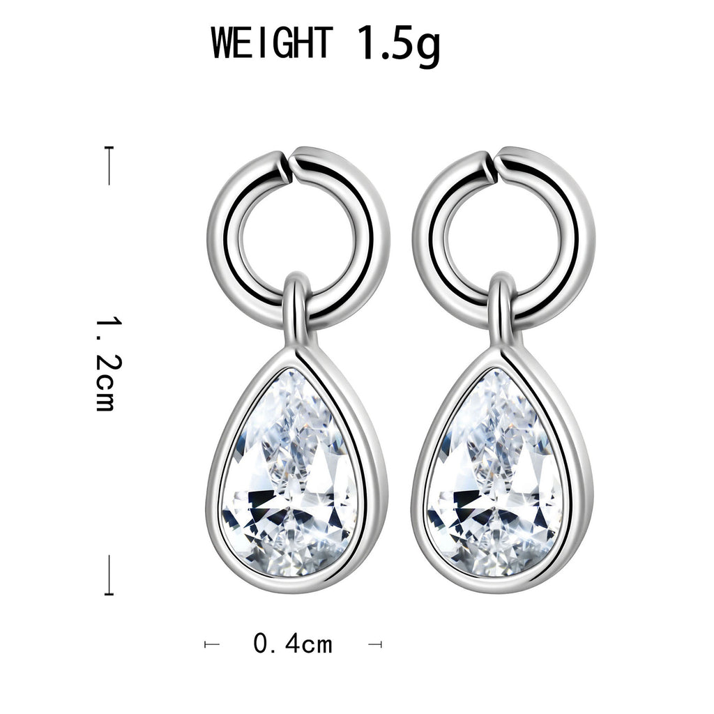Fashionable Light-Luxury Waterdrop-Shaped Zircon Cluster Earrings