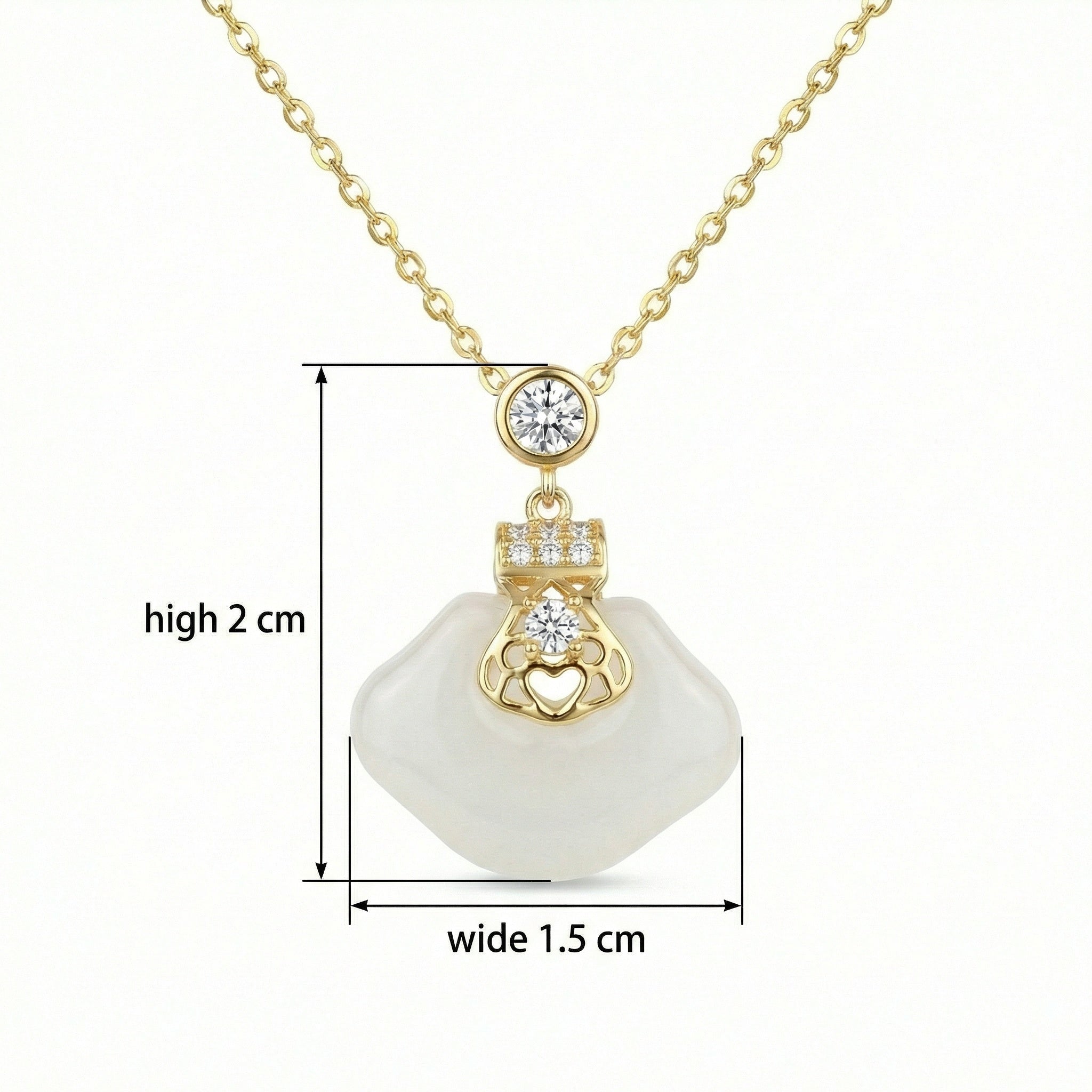 925 Sterling Silver Elegant White Gemstone Pendant Necklace with Dazzling Diamond Accents