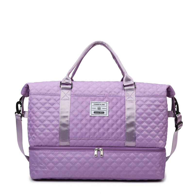 Large-Capacity Fitness Quilted Embroidered Yoga Bag