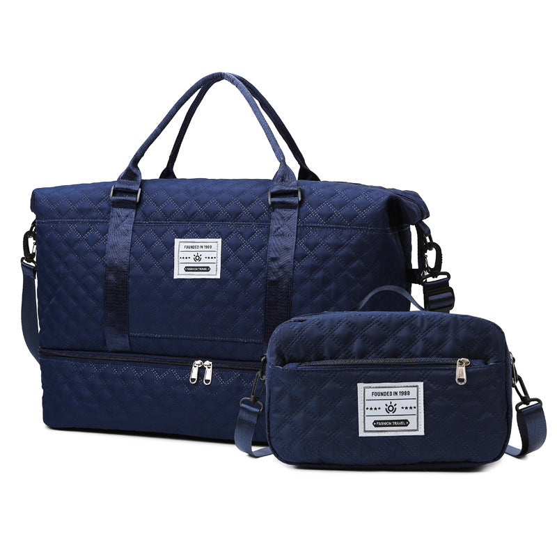 Large-Capacity Fitness Quilted Embroidered Yoga Bag