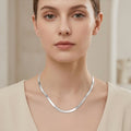 925 Sterling Silver Sterling  Herringbone Chain Necklace with Lobster Clasp and Adjustable Extension