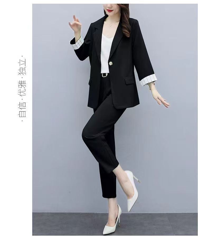 Women's Fashion Suit Jacket And Pants Set