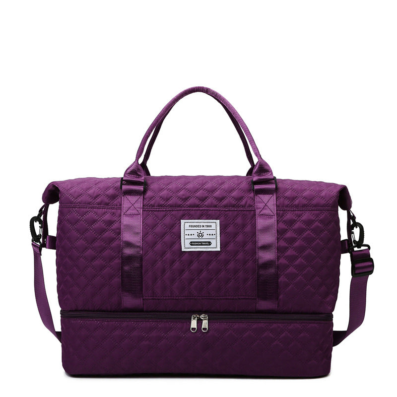 Large-Capacity Fitness Quilted Embroidered Yoga Bag