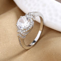 Fashionable Diamond-Encrusted Zircon Cross Ring For Women