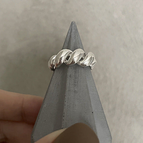 Vintage Heavyweight 925 Silver Women Ring, Luxury Minimalist Ins Style Non-tarnish Silver Accessory