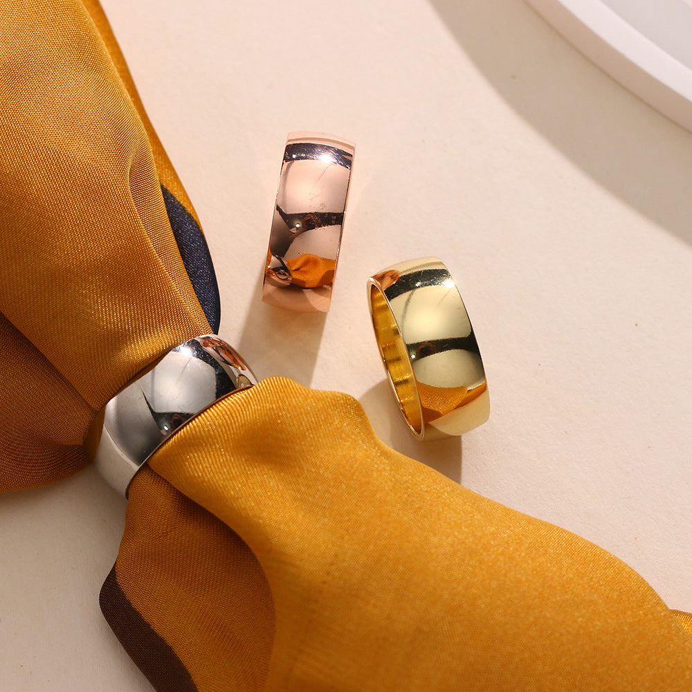 Smooth Silk Scarf Clip Minimalist Ring For Women