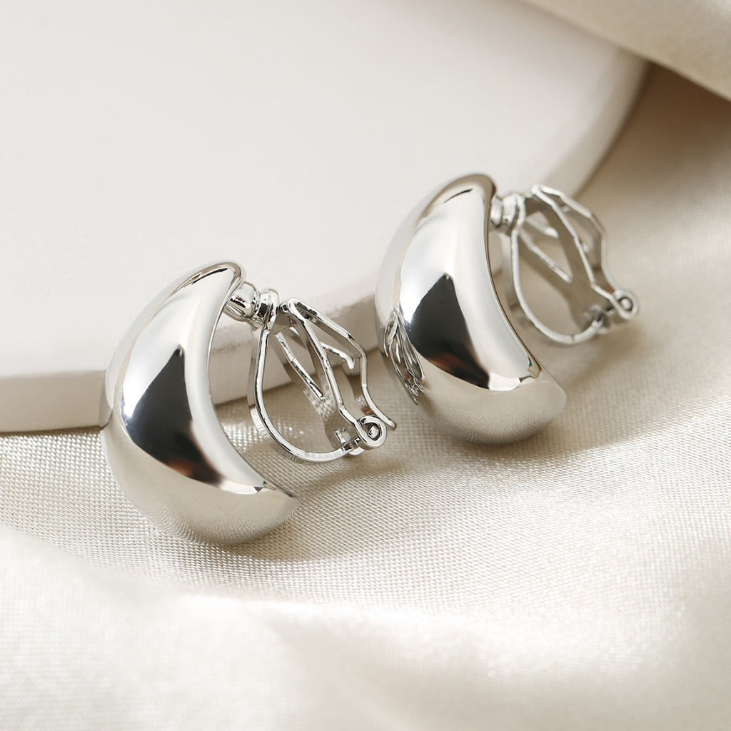 French-style Minimalist Luxury Waterdrop-shaped Ear Clips, No Piercing Required, High-end Aesthetic