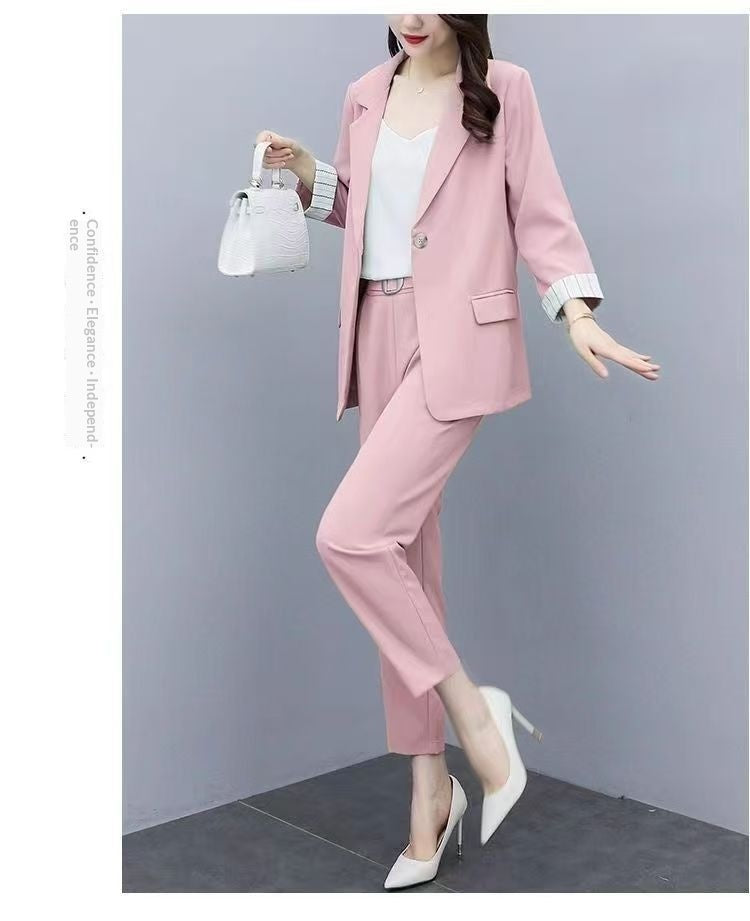 Women's Fashion Suit Jacket And Pants Set