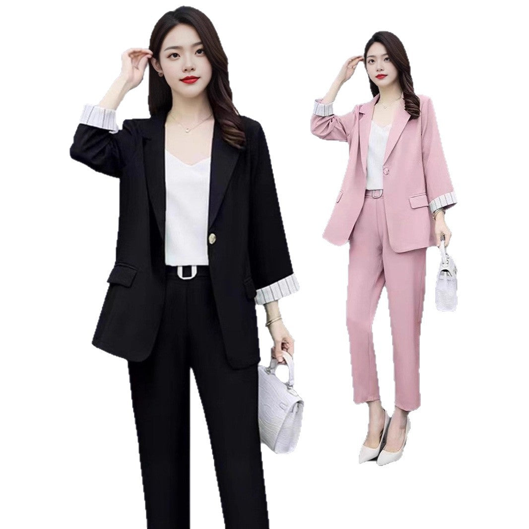 Women's Fashion Suit Jacket And Pants Set