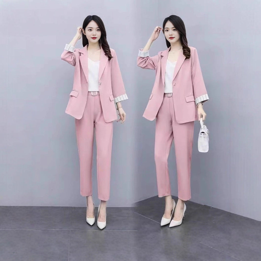 Women's Fashion Suit Jacket And Pants Set