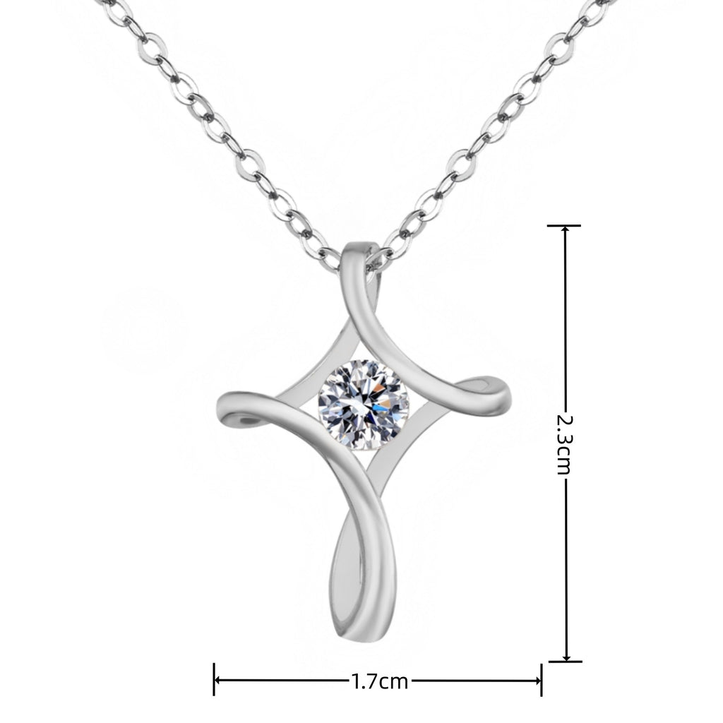 Fashionable Twisted Cross Pendant Necklace European And American Style Cross