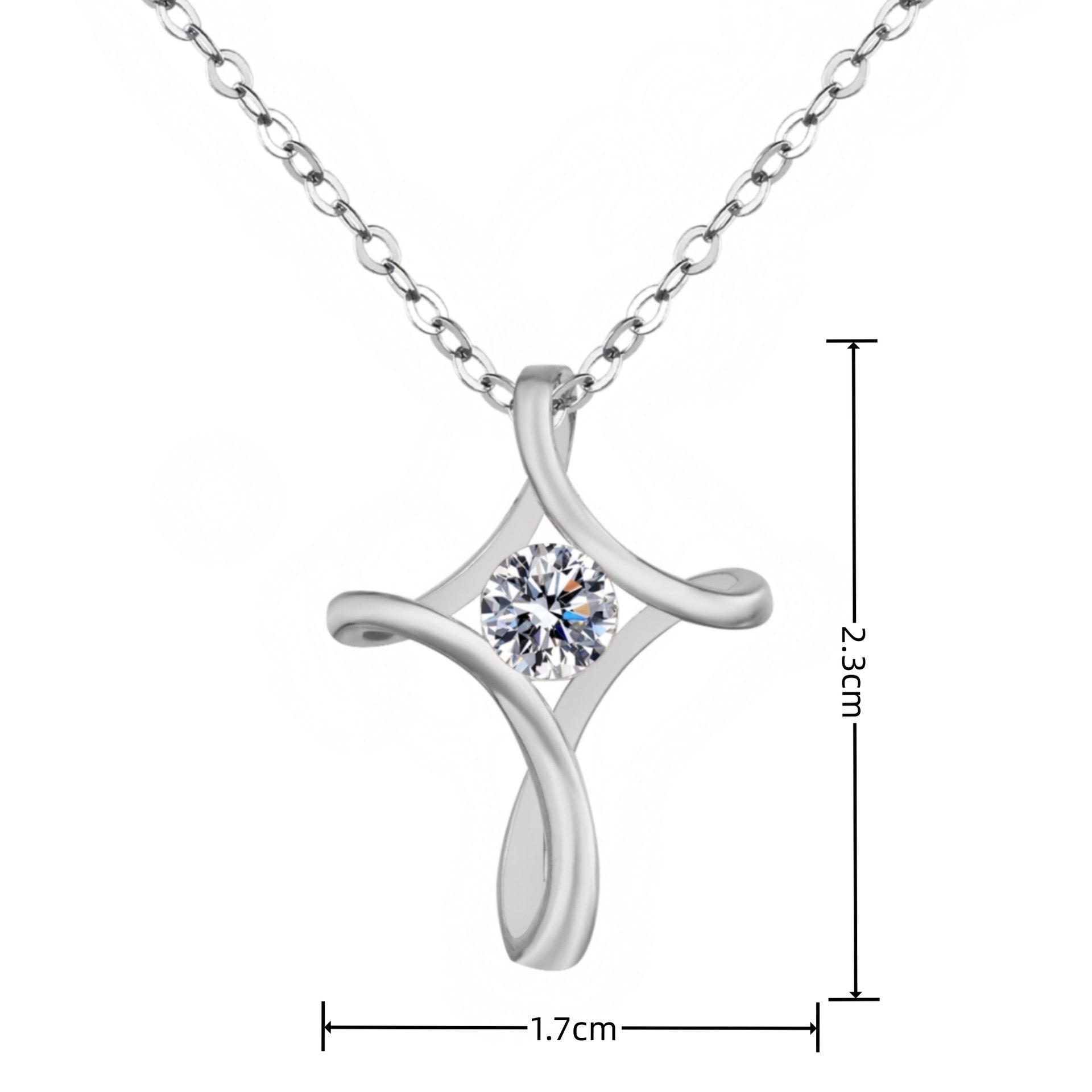 Fashionable Twisted Cross Pendant Necklace European And American Style Cross