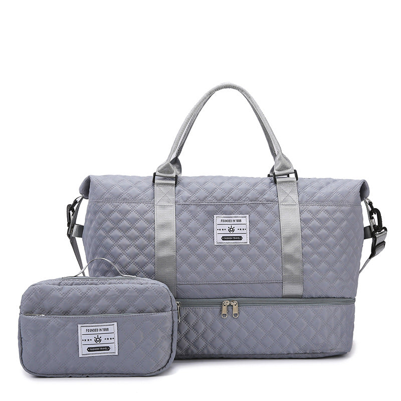 Large-Capacity Fitness Quilted Embroidered Yoga Bag