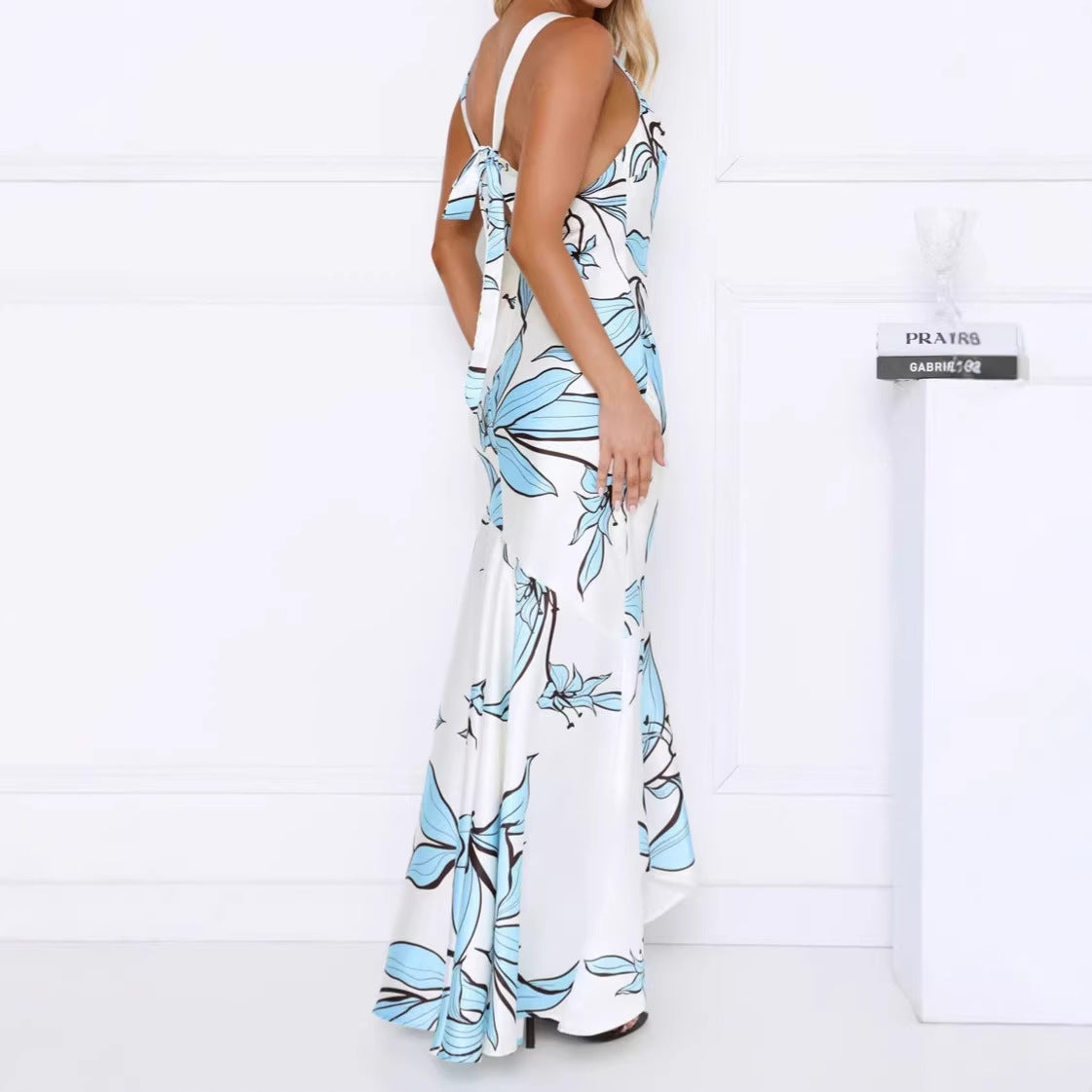 Womens Slim-Fit Irregular Print Elegant Fashion Dress