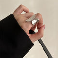 Ladies Korean Minimalist 925 Silver Adjustable Open Ring