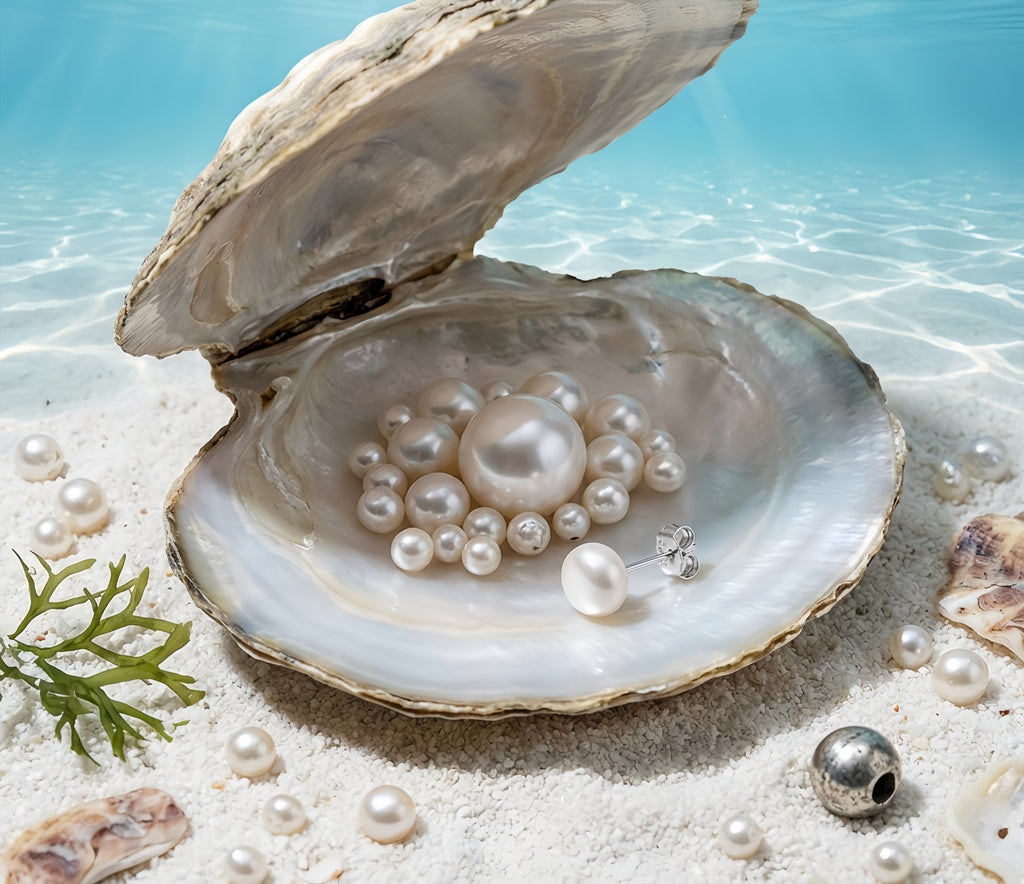 925 Sterling Silver Classic White Pearl Stud Earrings with Sterling  Posts