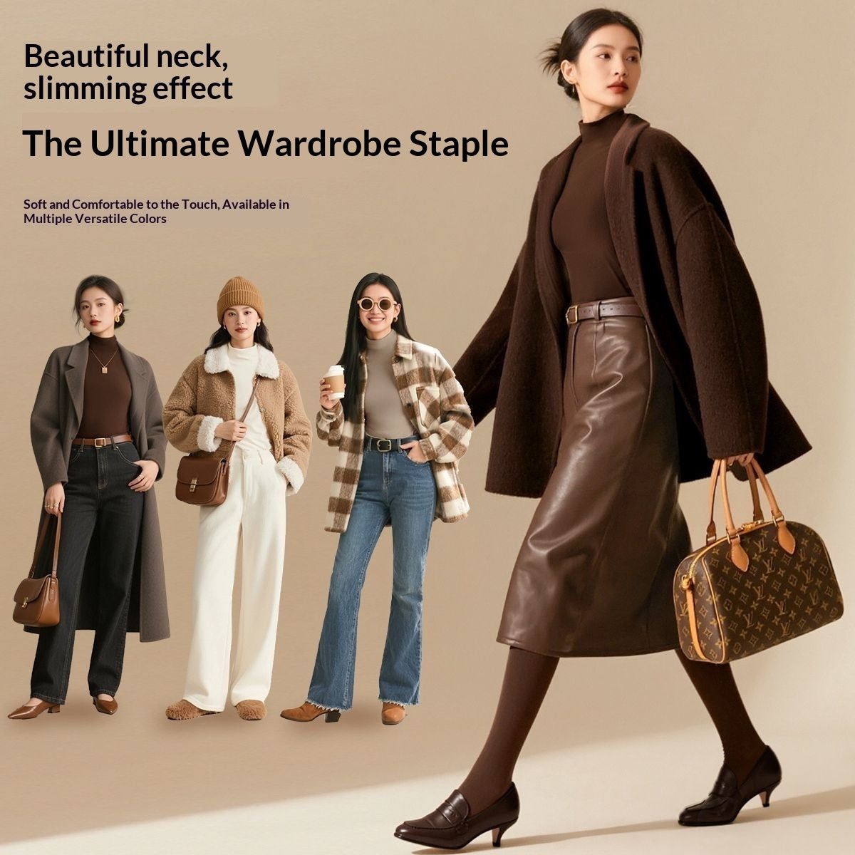Lightweight Slim-fit Warm Mock-neck Base Layer