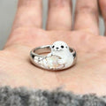 Cosplay Starry Flower Blue Zircon Ring Anime Peripheral Accessory