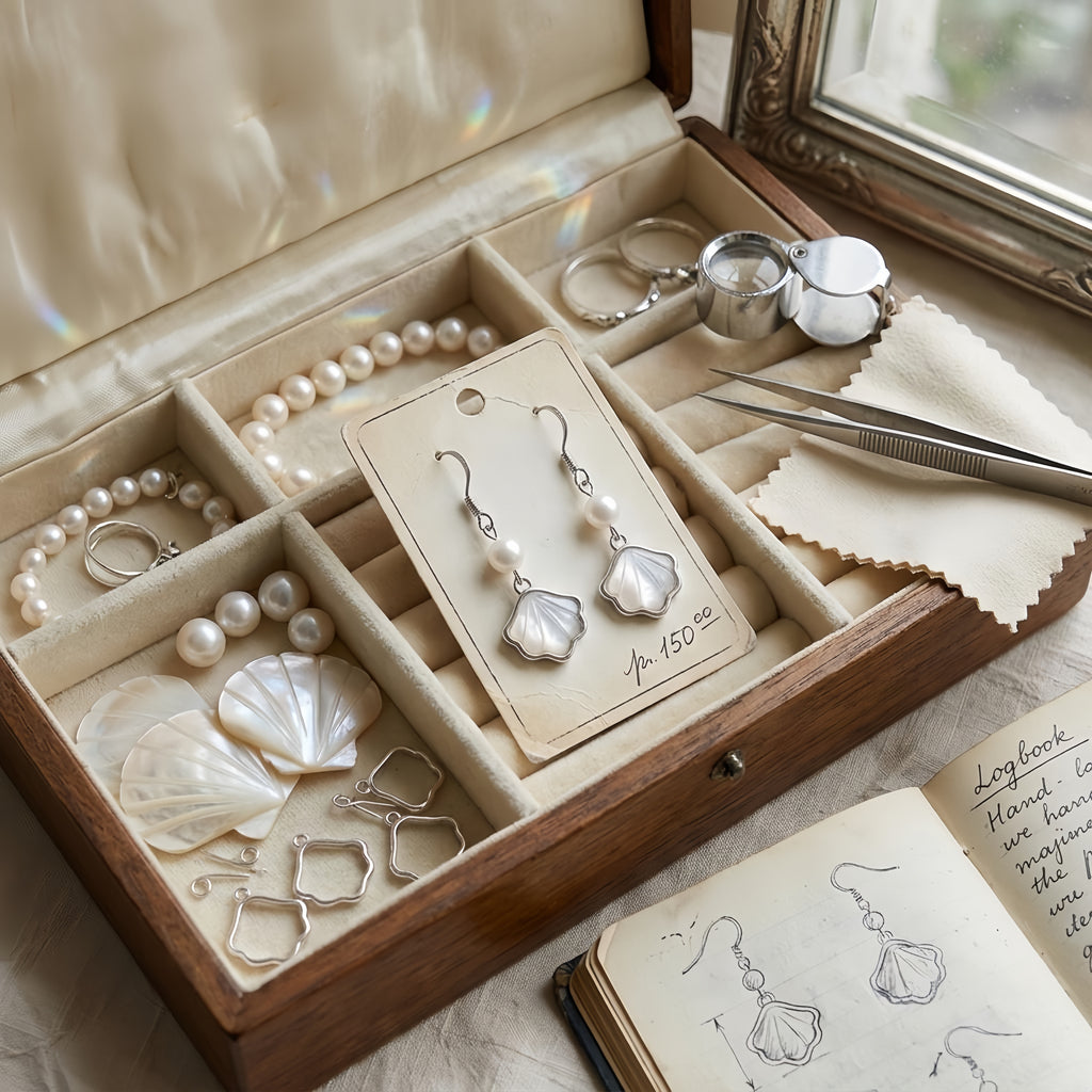 925 Sterling Silver Elegant  Pearl Drop Earrings with Lustrous Shell Pendants