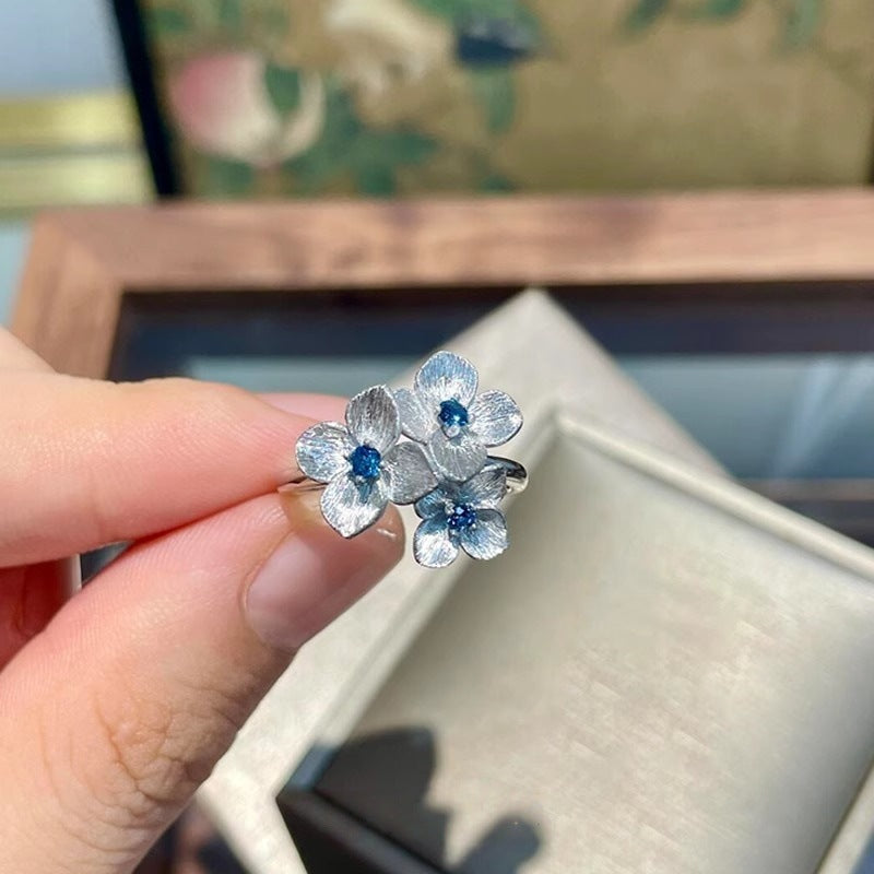 Retro Luxury 925 Silver Finger Ring Niche Design Ins Popular Versatile Long-lasting Silver Ring